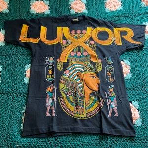 LUXOR VINTAGE SINGLE STITCH MADE IN USA 100% COTTON T SHIRT Egyptian Egypt